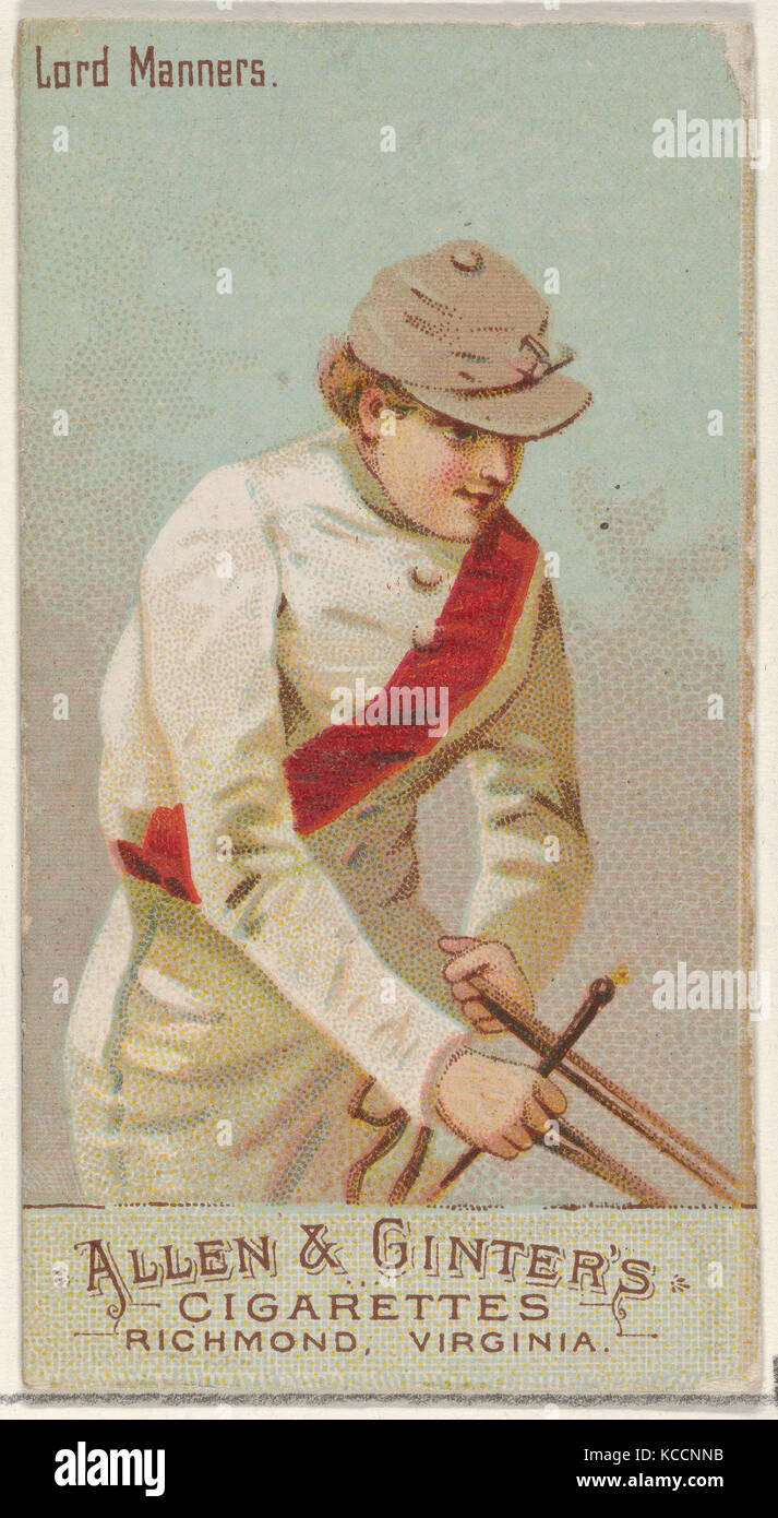 Herr Manieren, aus der Racing Farben der World Series (N22b) für Allen & Ginter Zigaretten, 1888 Stockfoto