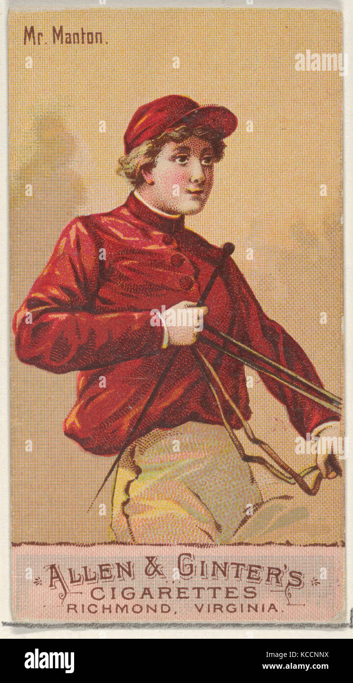 Herr Manton, aus der Racing Farben der World Series (N22b) für Allen & Ginter Zigaretten, 1888 Stockfoto