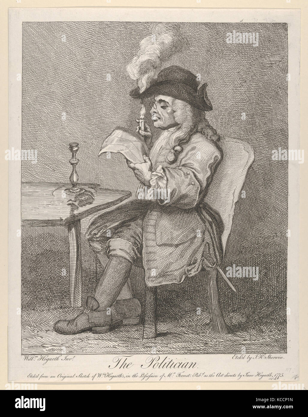 Die Politikerin, nachdem William Hogarth, 31. Oktober 1775 Stockfoto