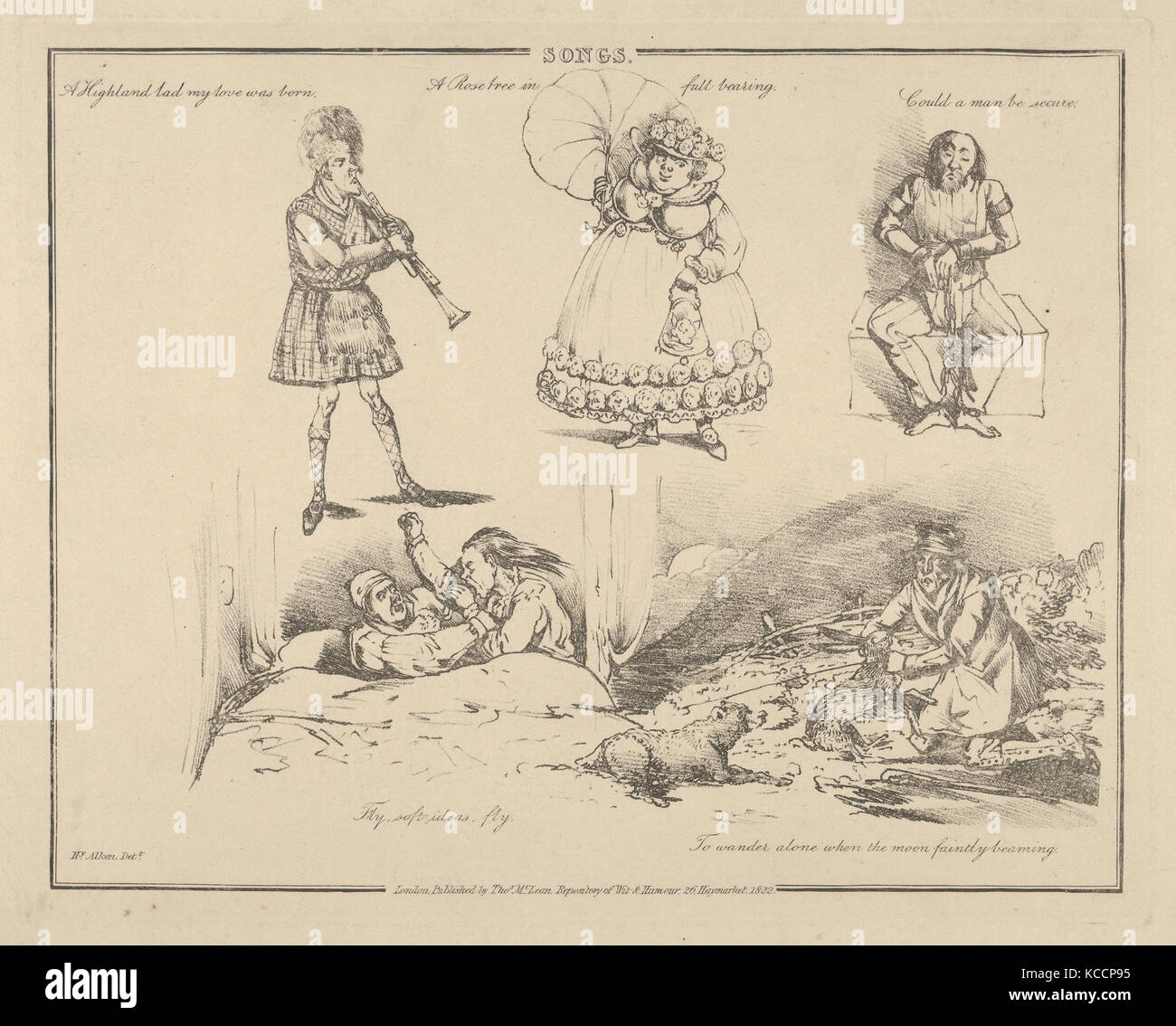 Lieder: "Ein Highland lad meine Liebe geboren wurde...', Henry Thomas Alken, 1822 Stockfoto