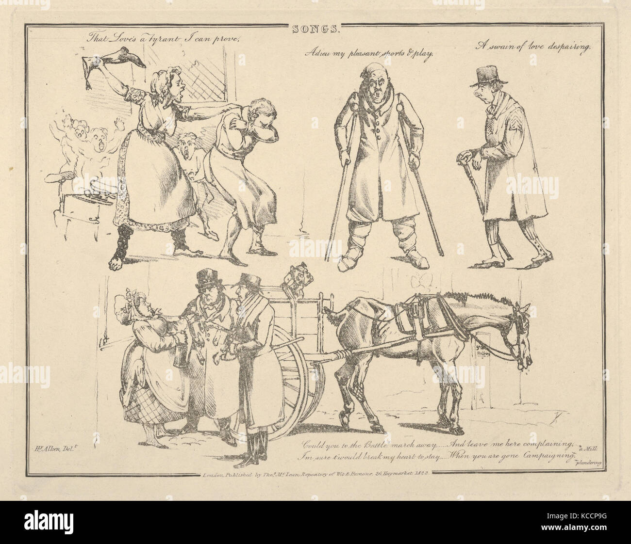 Titel: "Die Liebe ist ein Tyrann ich beweisen können...', Henry Thomas Alken, 1822 Stockfoto