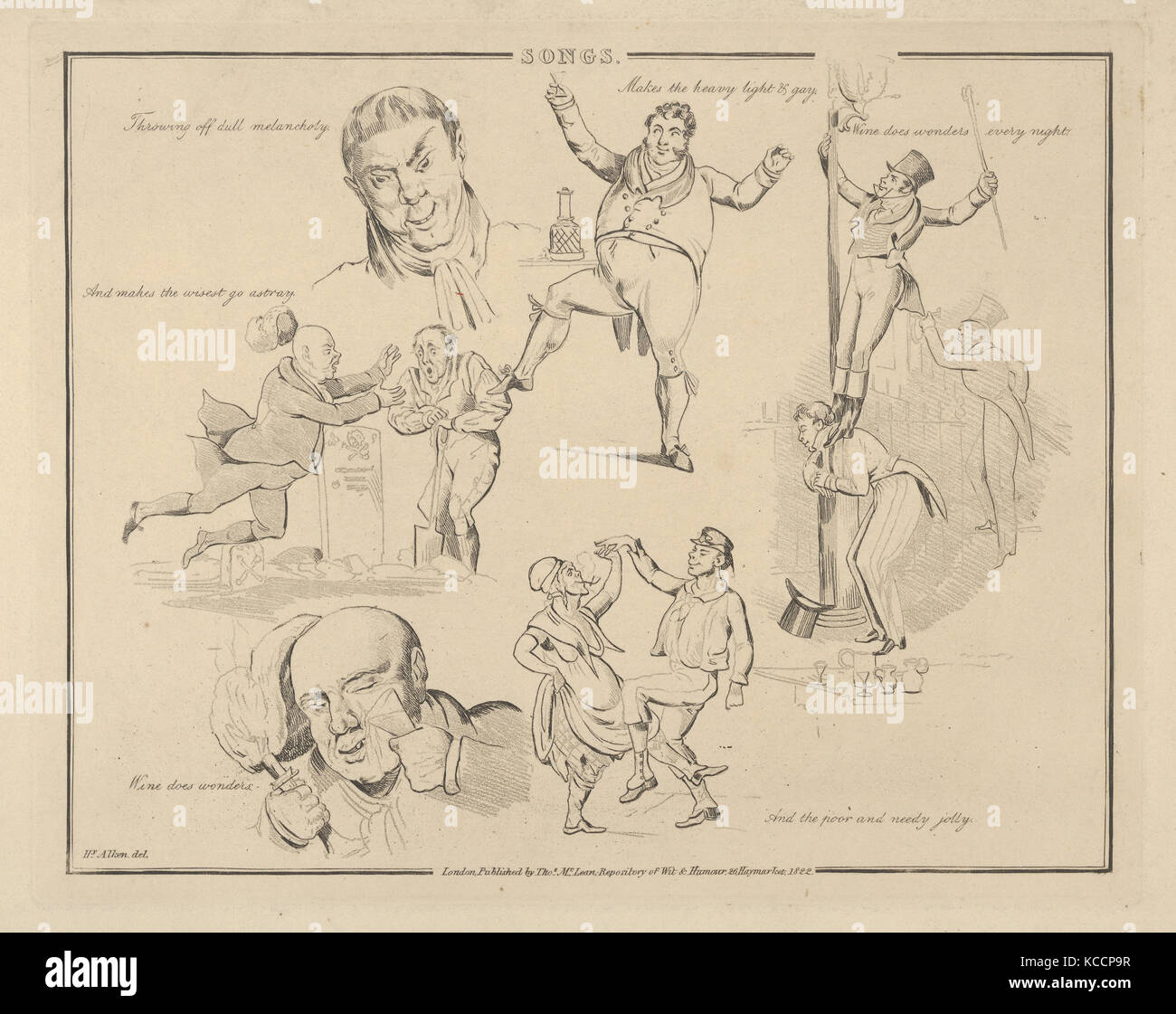 Songs: 'Aus Werfen stumpf Melancholie...', Henry Thomas Alken, 1822 Stockfoto