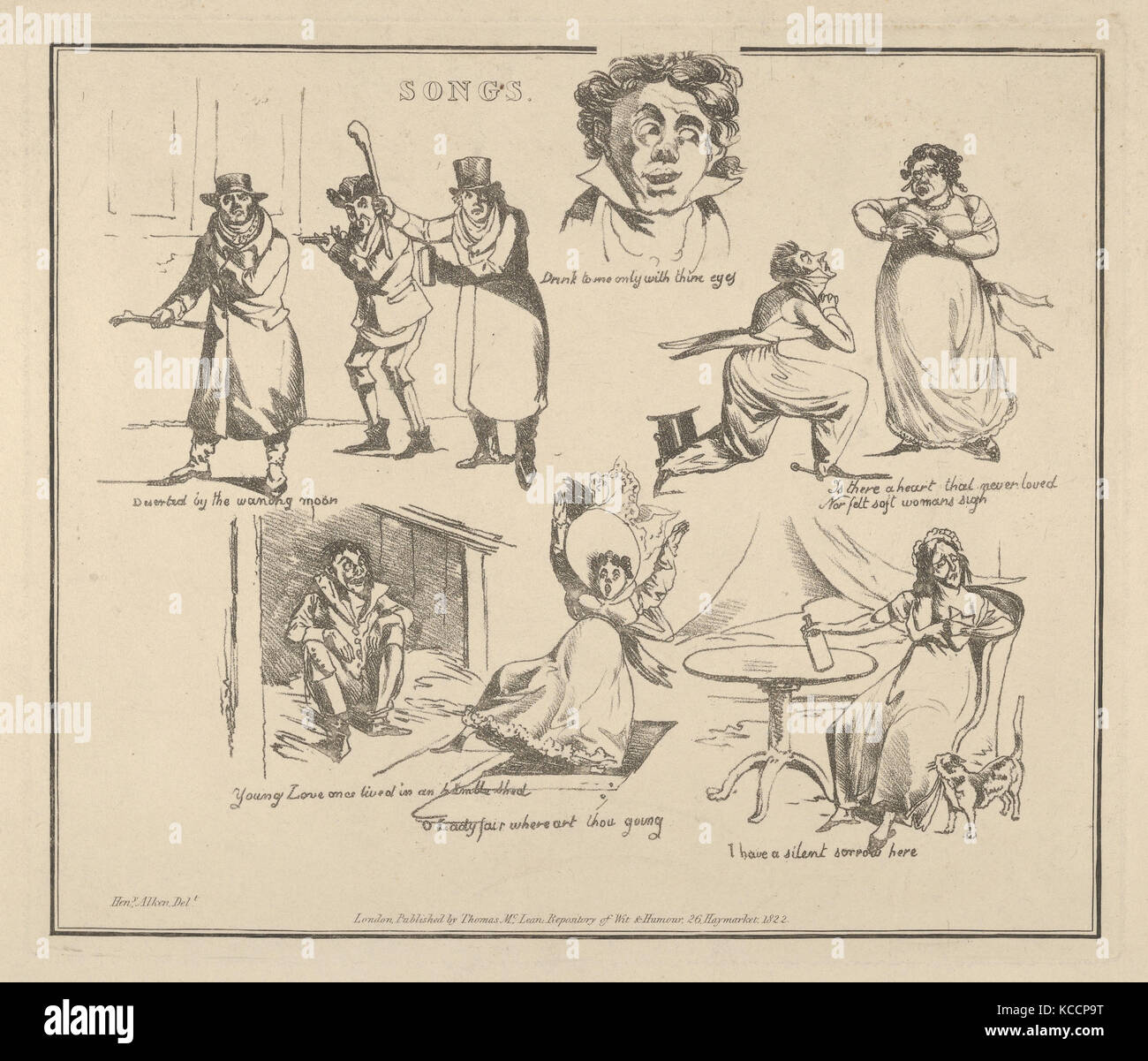 Songs: 'Deserted durch den abnehmenden Mond...', Henry Thomas Alken, 1822 Stockfoto