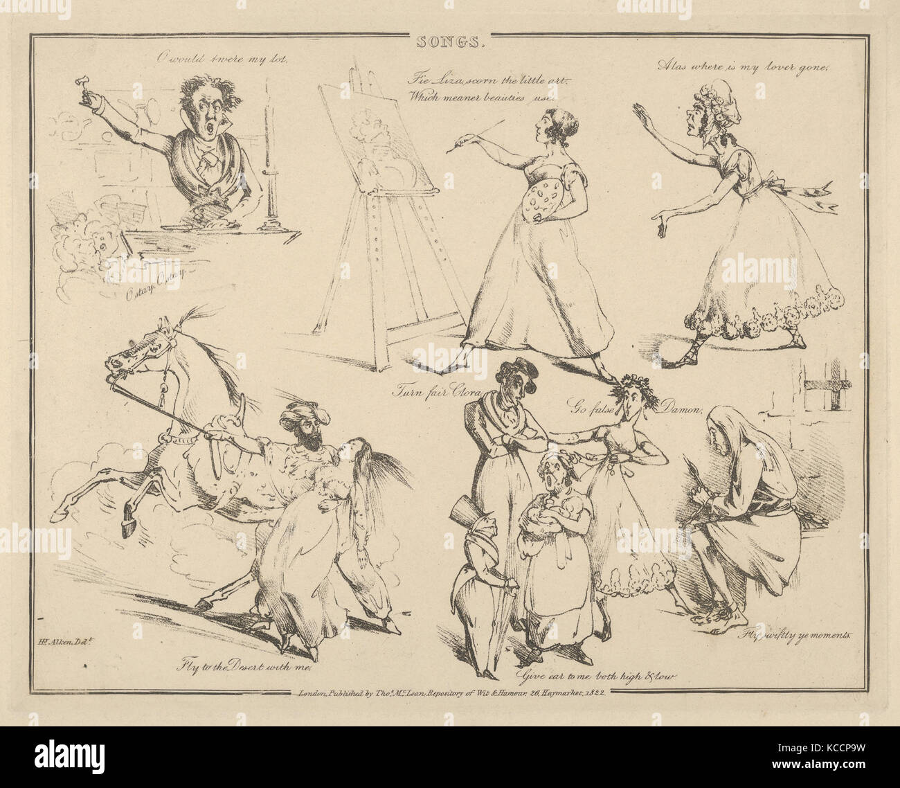 Lieder: "O wäre t'waren meine Menge ...', Henry Thomas Alken, 1822 Stockfoto