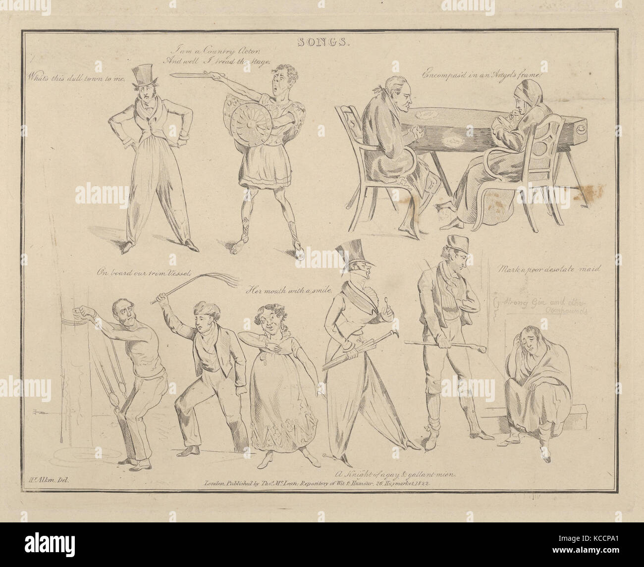 Songs: 'Was ist das öde Stadt zu mir...", Henry Thomas Alken, 1822 Stockfoto