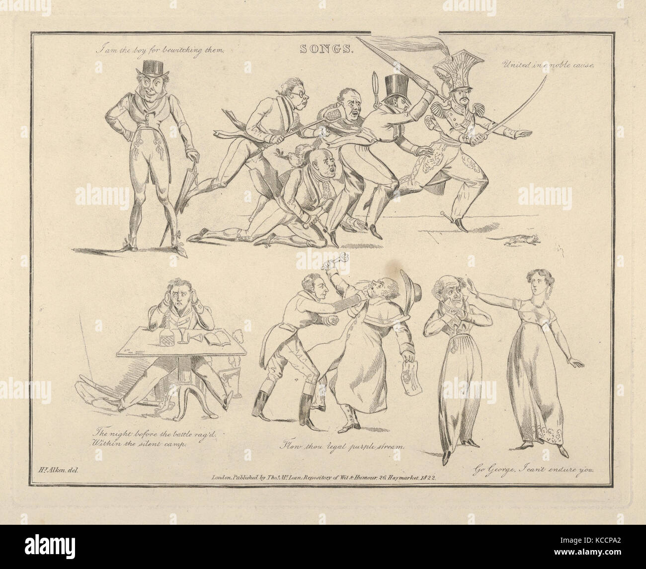 Lieder: "Ich bin der Junge für Sie bezaubernde...', Henry Thomas Alken, 1822 Stockfoto