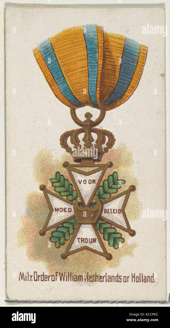 Militärischer Orden von William Niederlande Holland, aus der Welt Dekorationen Serie (N30) bei Allen&Ginter Zigaretten, 1890 Stockfoto