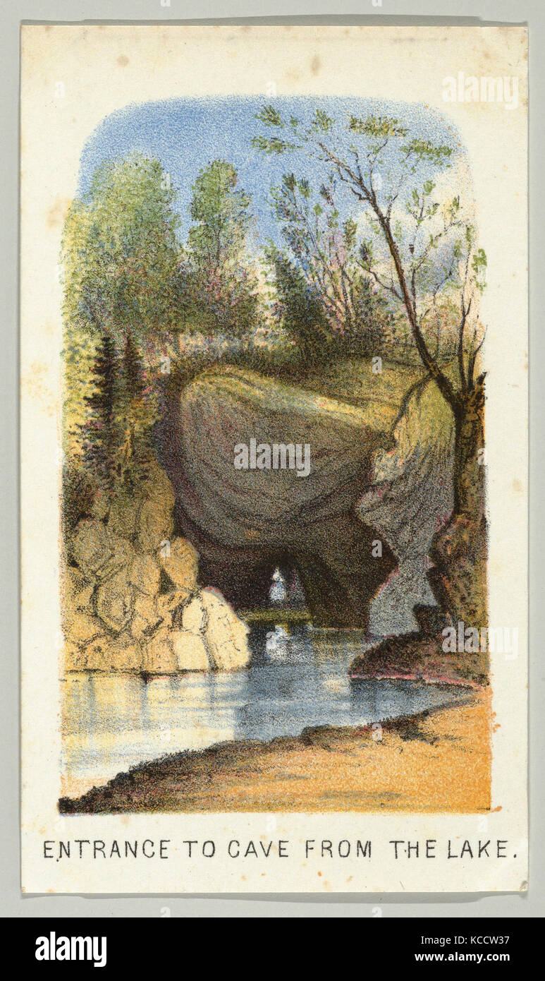 Zeichnungen und Drucke, Drucken, Eingang zur Höhle von der See, aus der Serie, Ansichten im Central Park, New York, Teil 2, Verlag Stockfoto