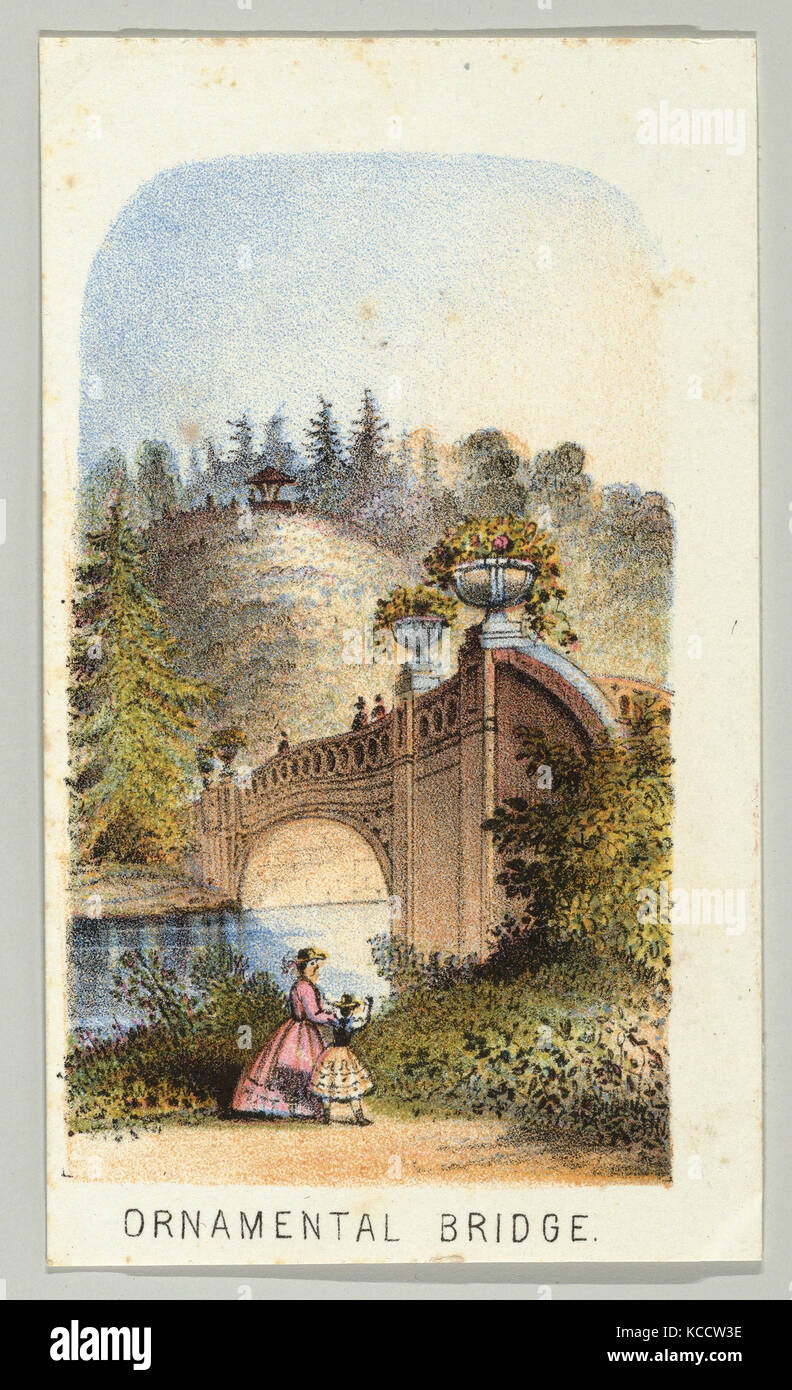 Zeichnungen und Drucke, Drucken, ornamentalen Brücke, aus der Serie, Ansichten im Central Park, New York, Teil 2, Verlag, Louis Prang Stockfoto