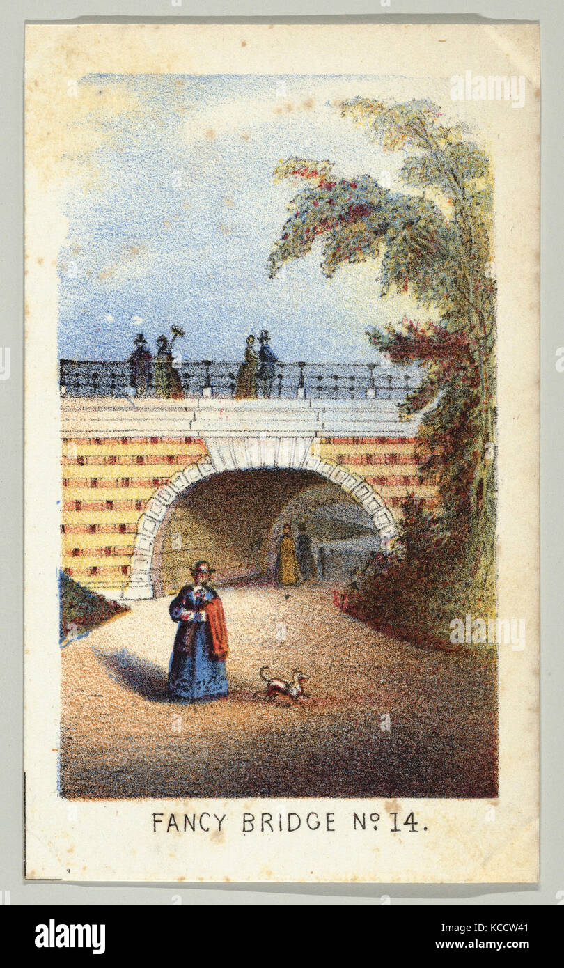 Zeichnungen und Drucke, Drucken, Fancy Brücke Nr. 14, aus der Serie, Ansichten im Central Park, New York, Teil 3, Verlag Stockfoto