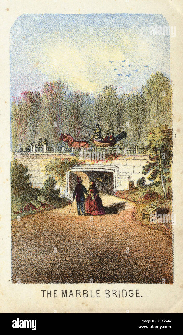Zeichnungen und Drucke, Drucken, der Marmor Brücke, in der Nähe der See, aus der Serie, Ansichten im Central Park, New York, Teil 3 Stockfoto