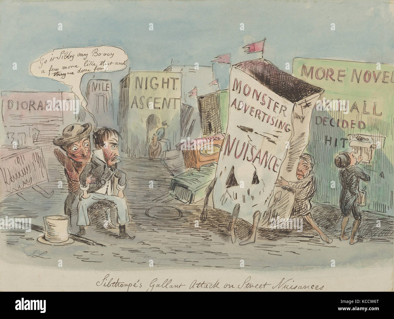 Lilthorpe's Gallant Angriff auf Straße, Belästigungen, John Leech, 1830-64 Stockfoto