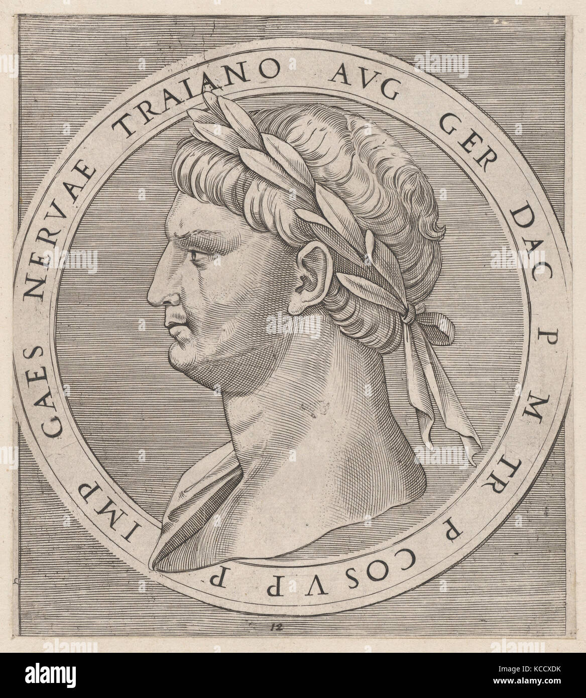 Speculum romanae Magnificentiae: Nerva, aus den zwölf Caesars, Marcantonio Raimondi, Ca. 1500 - 1534 Stockfoto