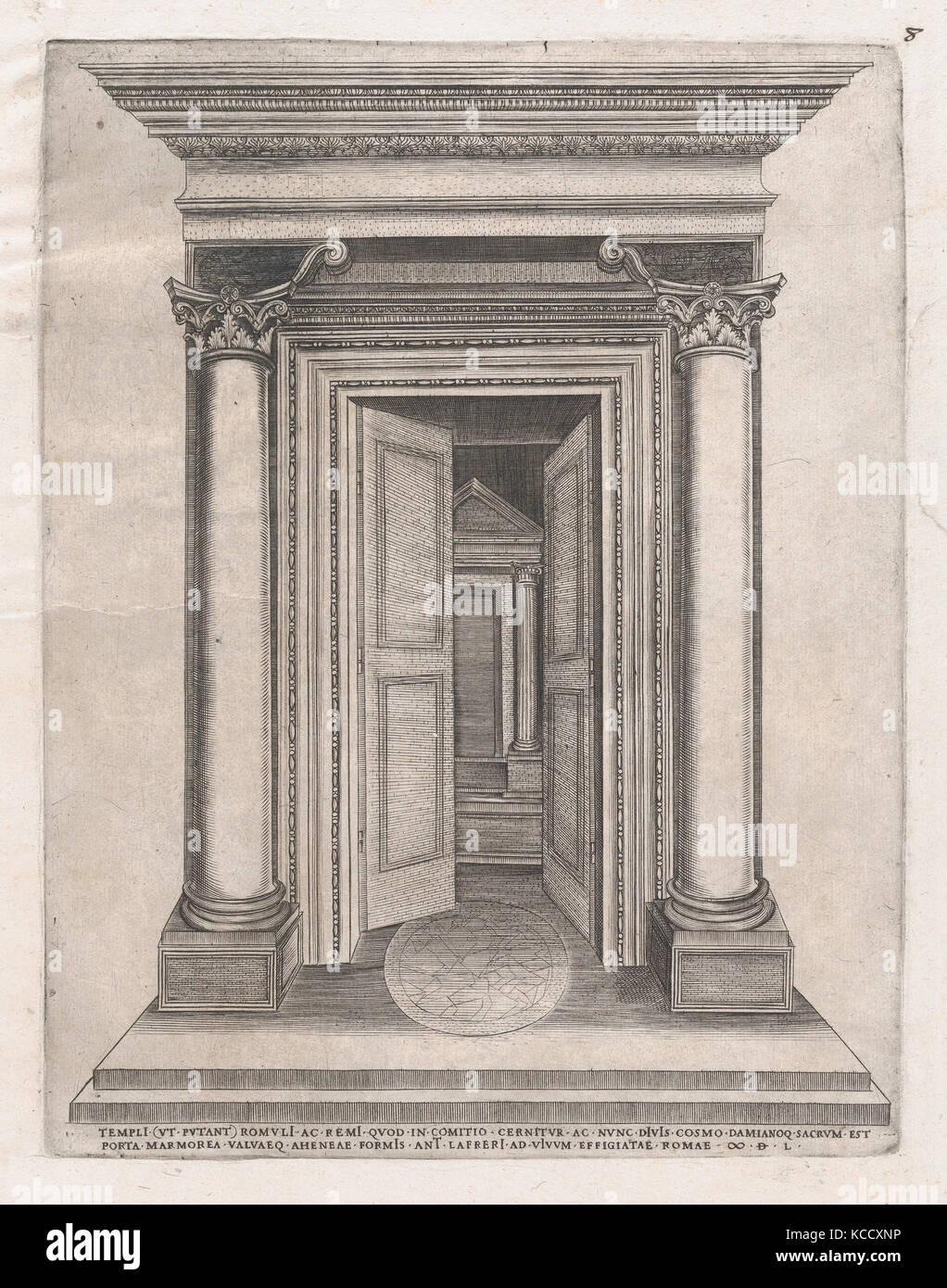 Speculum romanae Magnificentiae: Portikus der Tempel von Romulus, Anonym, 16. Jahrhundert Stockfoto