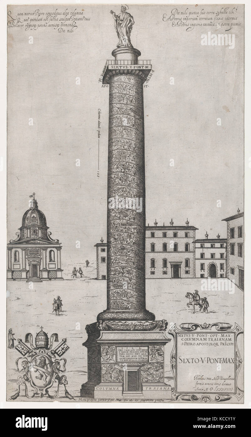 Speculum romanae Magnificentiae: Spalte von Trajan, zurückzuführen auf Nicolas Beatrizet, 1589 Stockfoto