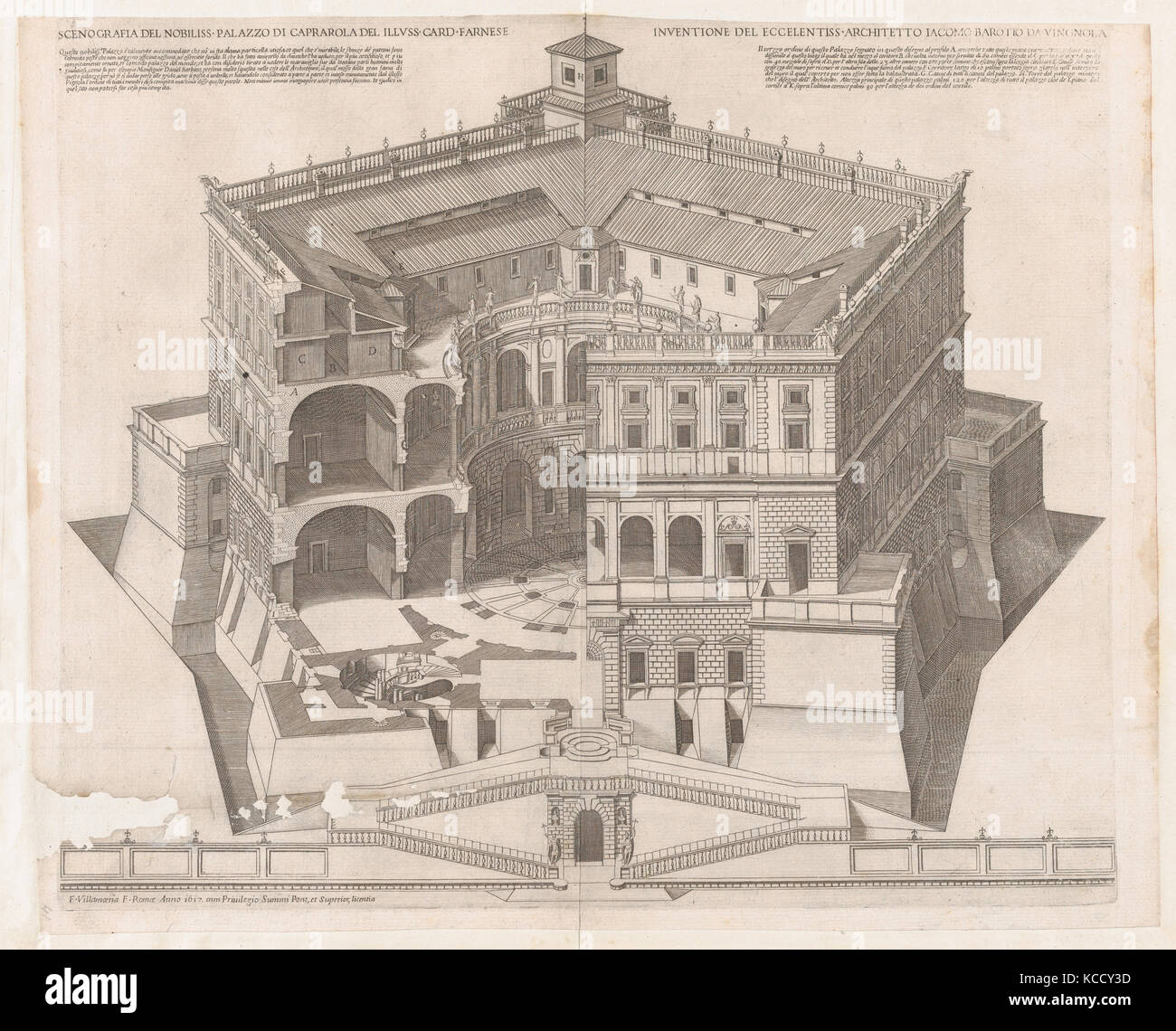 Speculum romanae Magnificentiae: Palazzo Farnese, Francesco Villamena, 16. Jahrhundert Stockfoto