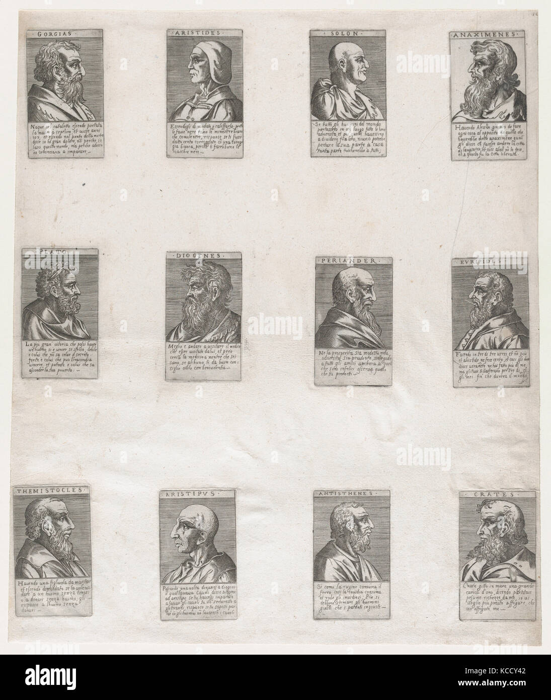 Speculum romanae Magnificentiae: Porträts der antiken Philosophen, Anonym, italienisch, 16. Jahrhundert Stockfoto