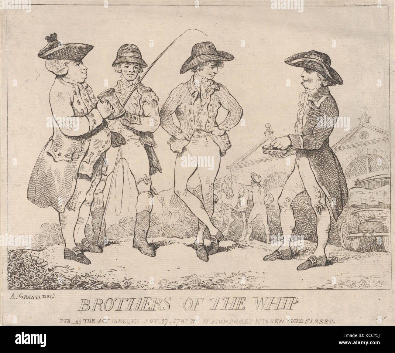 Brüder der Peitsche, Thomas Rowlandson, 27. November 1781 Stockfoto