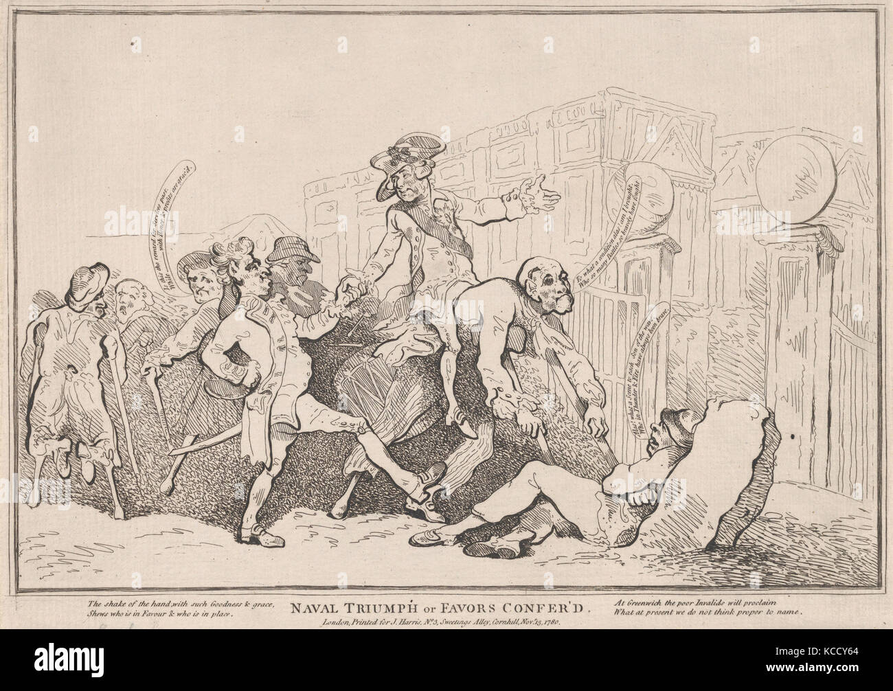 Naval Triumph, oder Gefälligkeiten, Thomas Rowlandson, 13. November 1780 Stockfoto