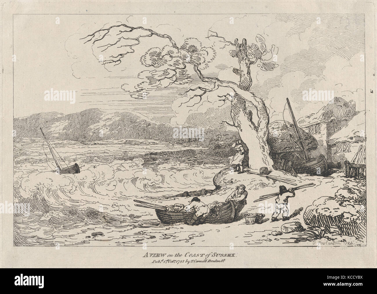 Ein Blick auf die Küste von Sussex, Thomas Rowlandson, 1. Oktober 1785 Stockfoto
