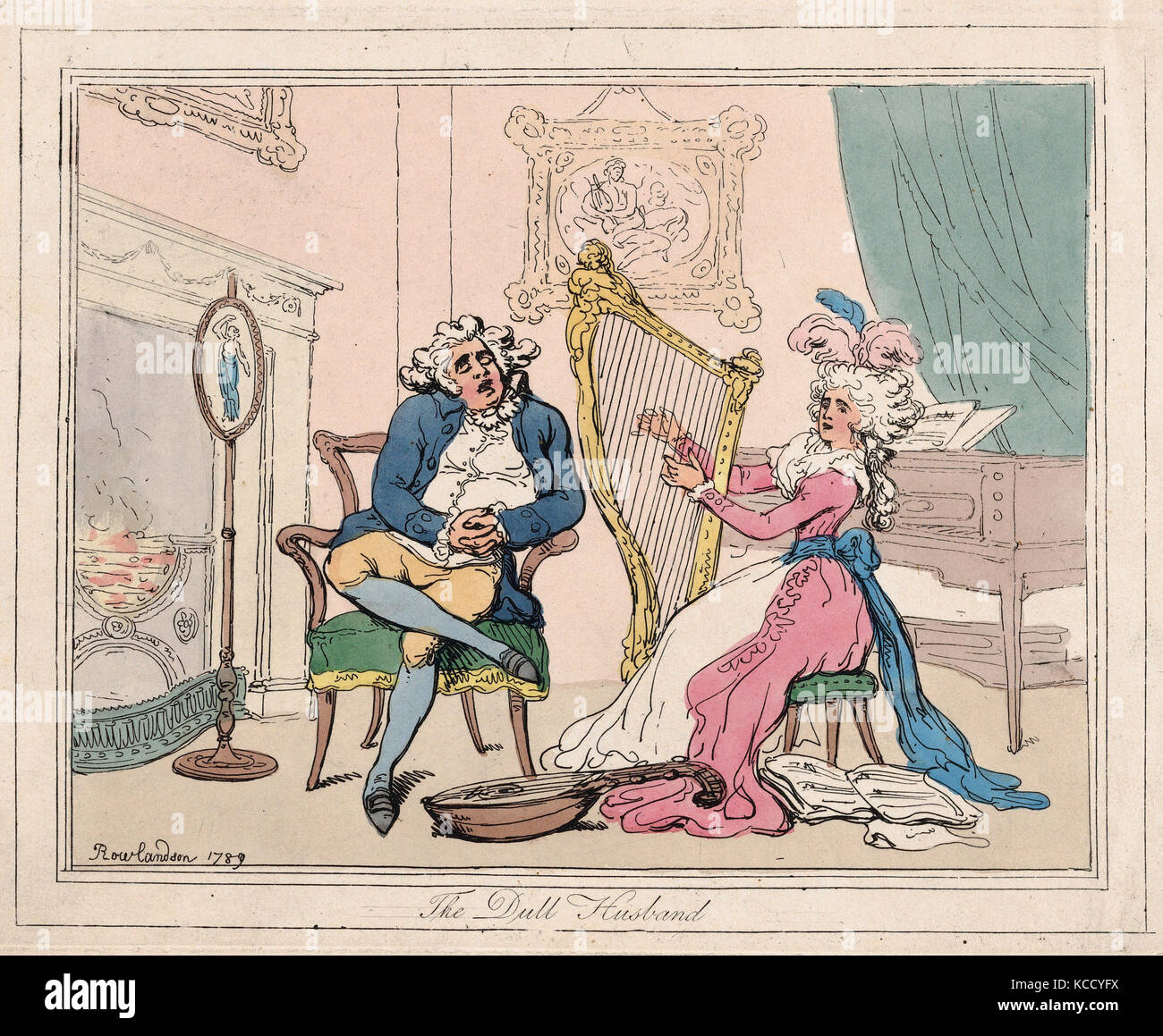 Die langweiligen Mann, Thomas Rowlandson, Britischen, London 1757 - 1827 London), 1789 Stockfoto