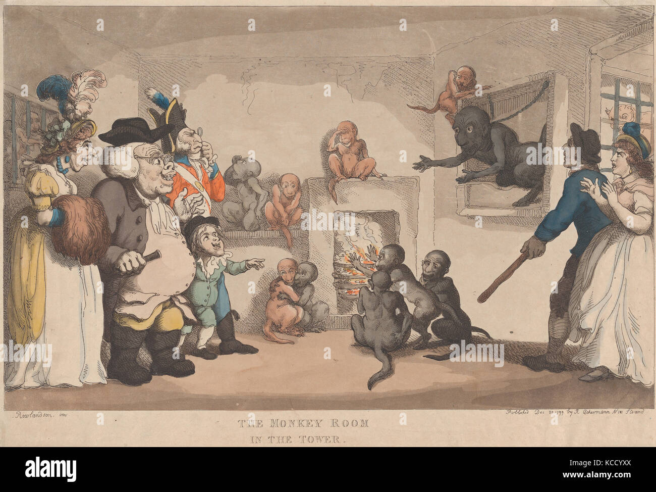 Der Affe Zimmer im Turm, Thomas Rowlandson, 20. Dezember 1799 Stockfoto