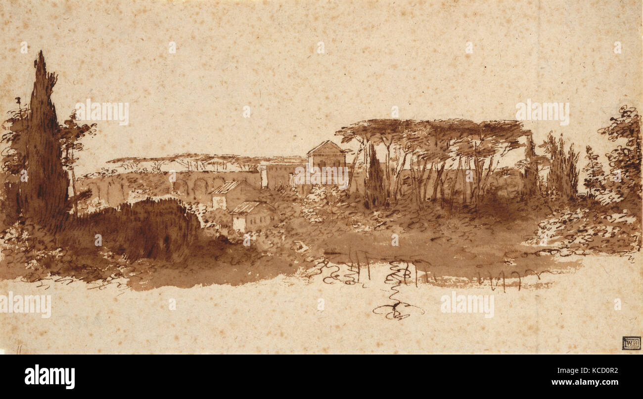 Römische Landschaft, Claude Lorrain, Mitte bis Ende 17. Jahrhundert Stockfoto