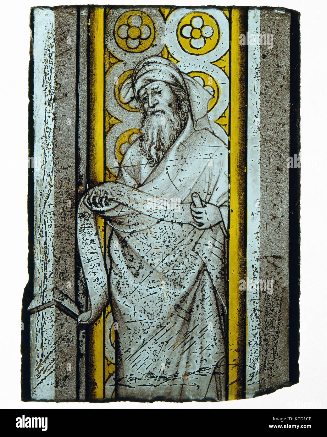 Von den Thron der Prophet Salomo, Ca. 1390 - 1410, Bourges oder Burgund, französischen oder niederländischen, Farbloses Glas Stockfoto