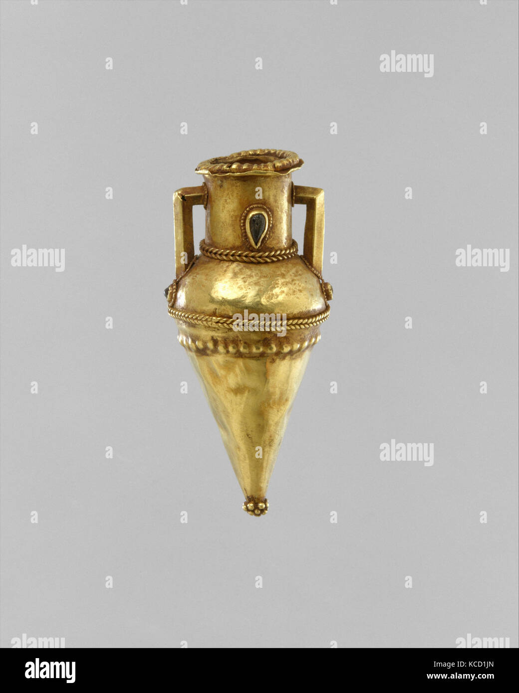 Gold amphoriskos (Öl Flasche) mit eingelegten Granate, 3. Jahrhundert v. Chr. Stockfoto