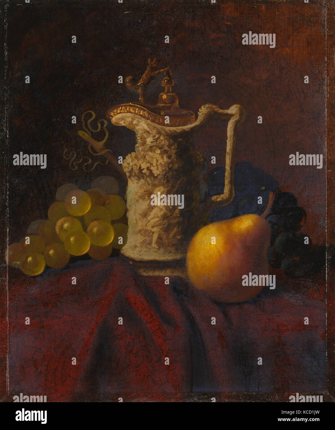 Stillleben mit Ewer und Obst, Carducius Plantagenet Ries Stockfoto