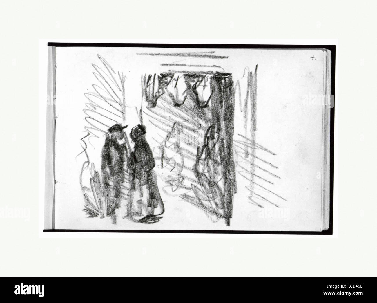 Sketchbook: Spanien, 1906, Bleistift, Feder und Tinte schwarz, 3 7/8 x 5 7/8 in. (9,9 x 15 cm), Zeichnungen, Robert Henri (Amerikanische Stockfoto