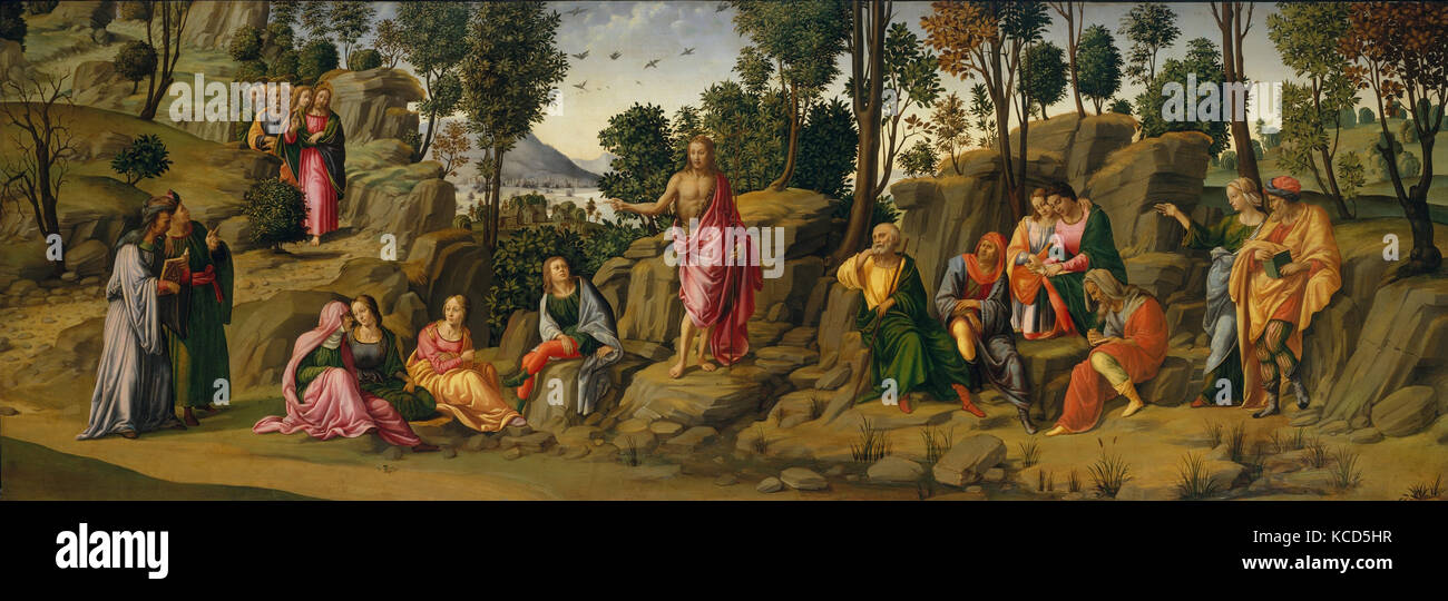 Der hl. Johannes der Täufer Bezeugt, Workshop von Francesco Granacci Ca. 1506 - 7. Stockfoto