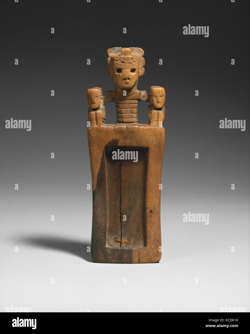 Schnupftabak Fach, 4. - 10. Jahrhundert, Chile oder Peru, Wari, Holz, H.3 3/8 x 5 1/8 in.-W. (8,6 x 13 cm), Wood-Containers, Schnupftabak inhaliert Stockfoto
