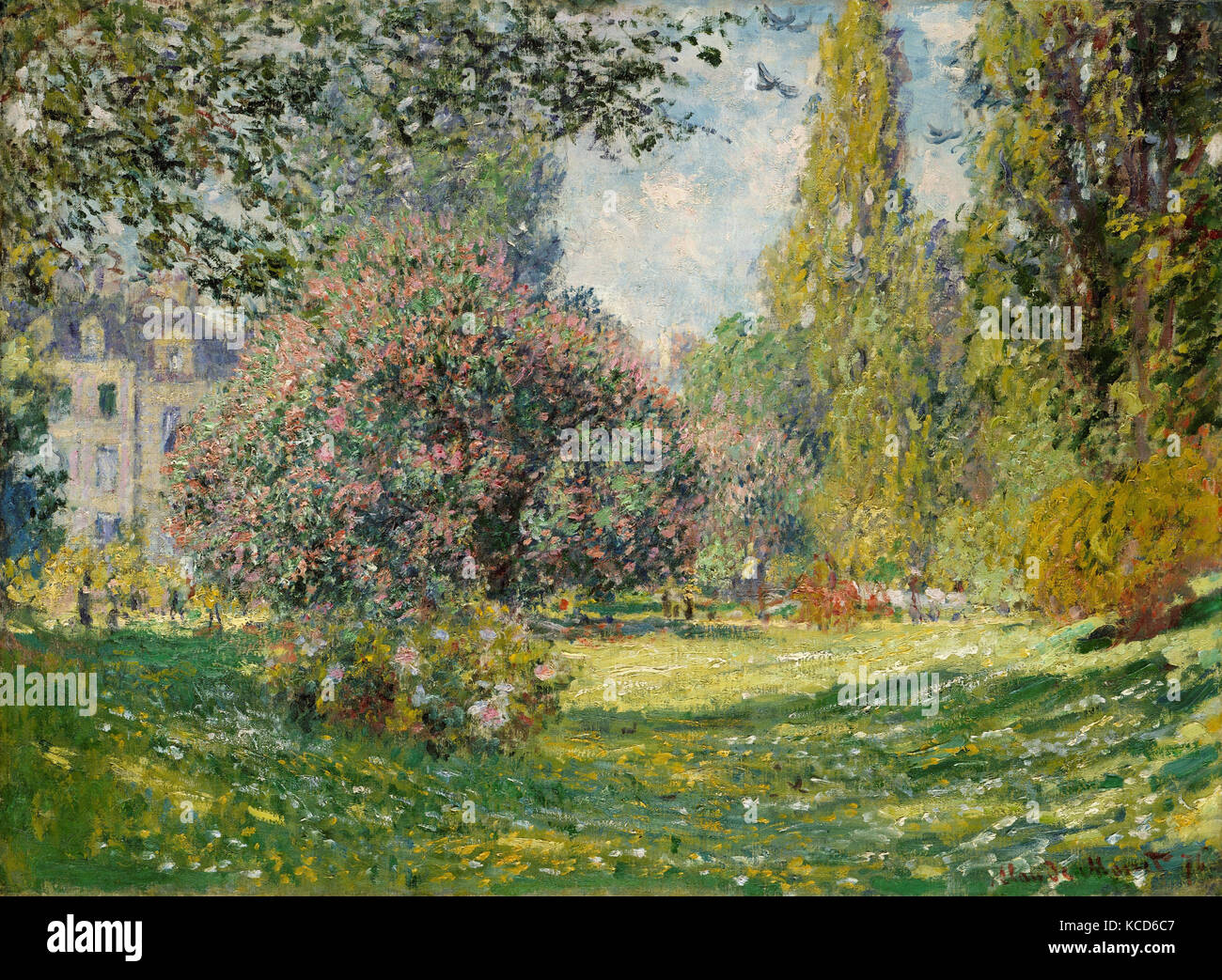 Landschaft: Der Parc Monceau, 1876, Öl auf Leinwand, 23 1/2 x 32 1/2 in. (59,7 x 82,6 cm), Gemälde, Claude Monet (Französisch, Paris Stockfoto
