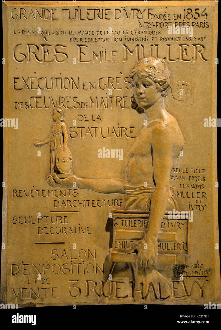 Werbung für Muller Feinsteinzeug Manufaktur, Alexandre-Louis-Marie Charpentier, 1897 Stockfoto