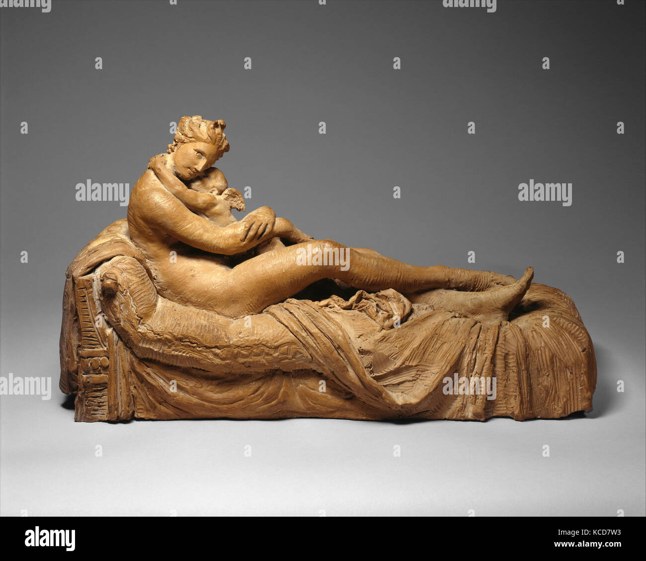 Venus und Amor, 1798-99, Italienisch, Terrakotta, Gesamt: 10 1/4 x 19 11/16 x 7 1/16-in. (26 x 50 x 17,9 cm), Skulptur, Antonio Stockfoto