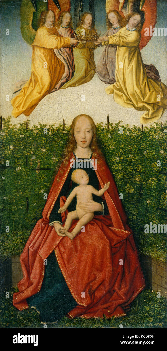 Jungfrau und Kind, Ca. 1495-1500, Öl auf Holz, insgesamt 12 1/4 x 6 3/4 in. (31,1 x 17,1 cm); Oberfläche lackiert 11 3/4 x 6 1/8 in. (2 Stockfoto