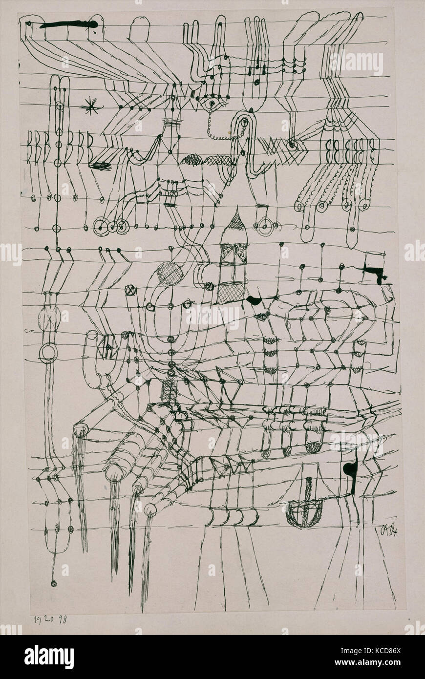 Zeichnung in der Art eines Net, Paul Klee, 1920 Verknotete Stockfoto