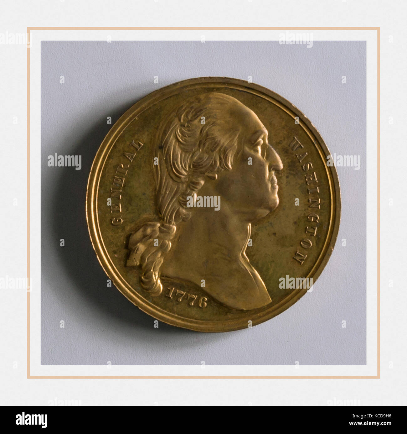 Medaille, Ca. 1876, vergoldeter Bronze oder Kupfer, Diam. 1 1/2 in. (3,8 cm), Metall, vielleicht George Hampden Lovett (1824 - 1894 Stockfoto