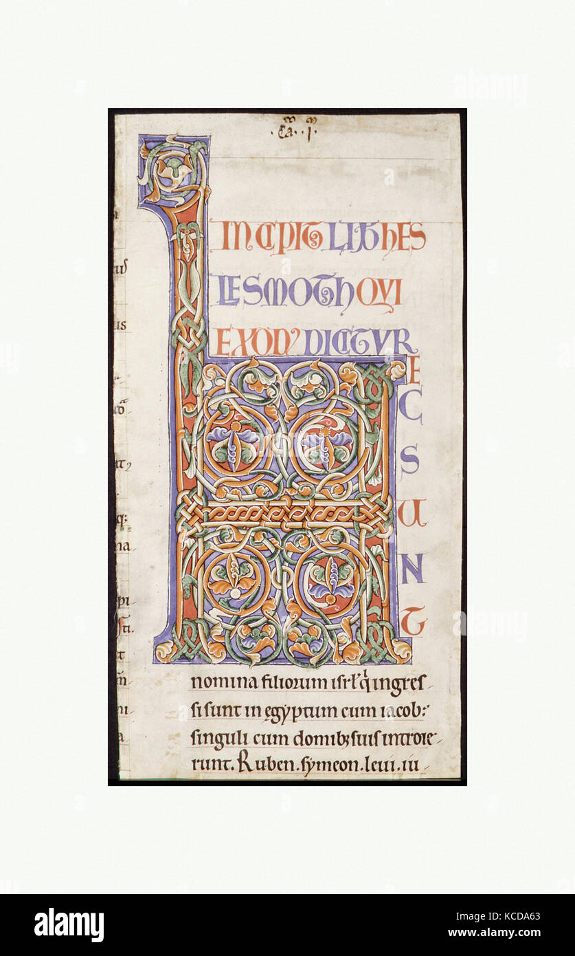 Manuskriptillumination mit ersten H, von einer Bibel, Ca. 1175 - 95 Stockfoto