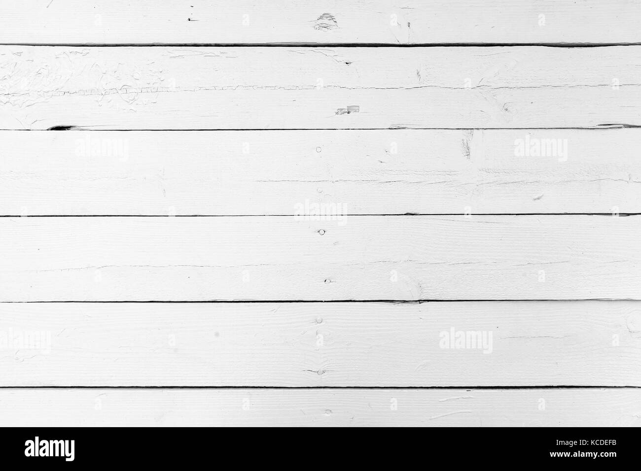 Natürliche weiße Wand aus Holz Bretter mit Nägeln verbunden, Hintergrund Foto Textur Stockfoto