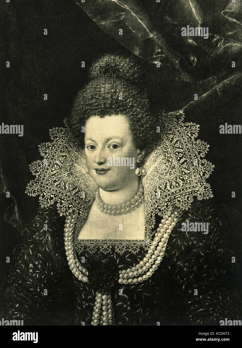 Portrait von Maria de' Medici, Königin von Frankreich, Gemälde von Scipione Pulzone da Gaeta Stockfoto