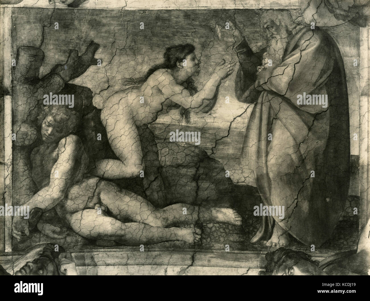 Der Erschaffung der Frau, Fresko von Michelangelo, Sixtinische Kapelle Stockfoto