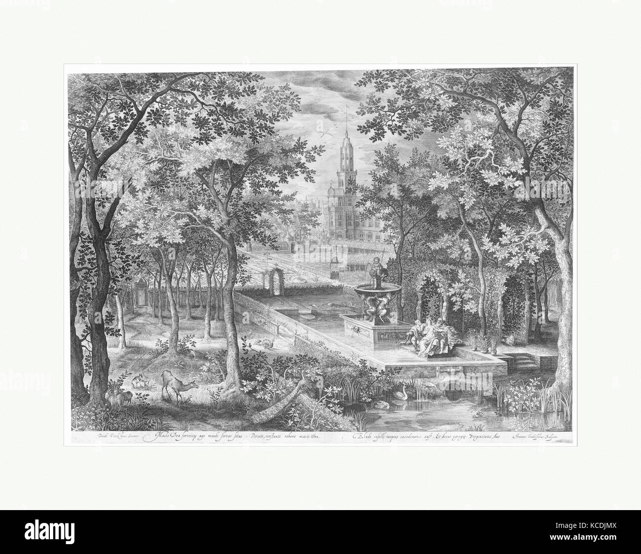 Susanna und die Ältesten, Gravur; erste Staat von drei, Blatt: 15 1/16 x 20 1/4 in. (38,3 x 51,5 cm), Drucke, Jan van Londersee Stockfoto