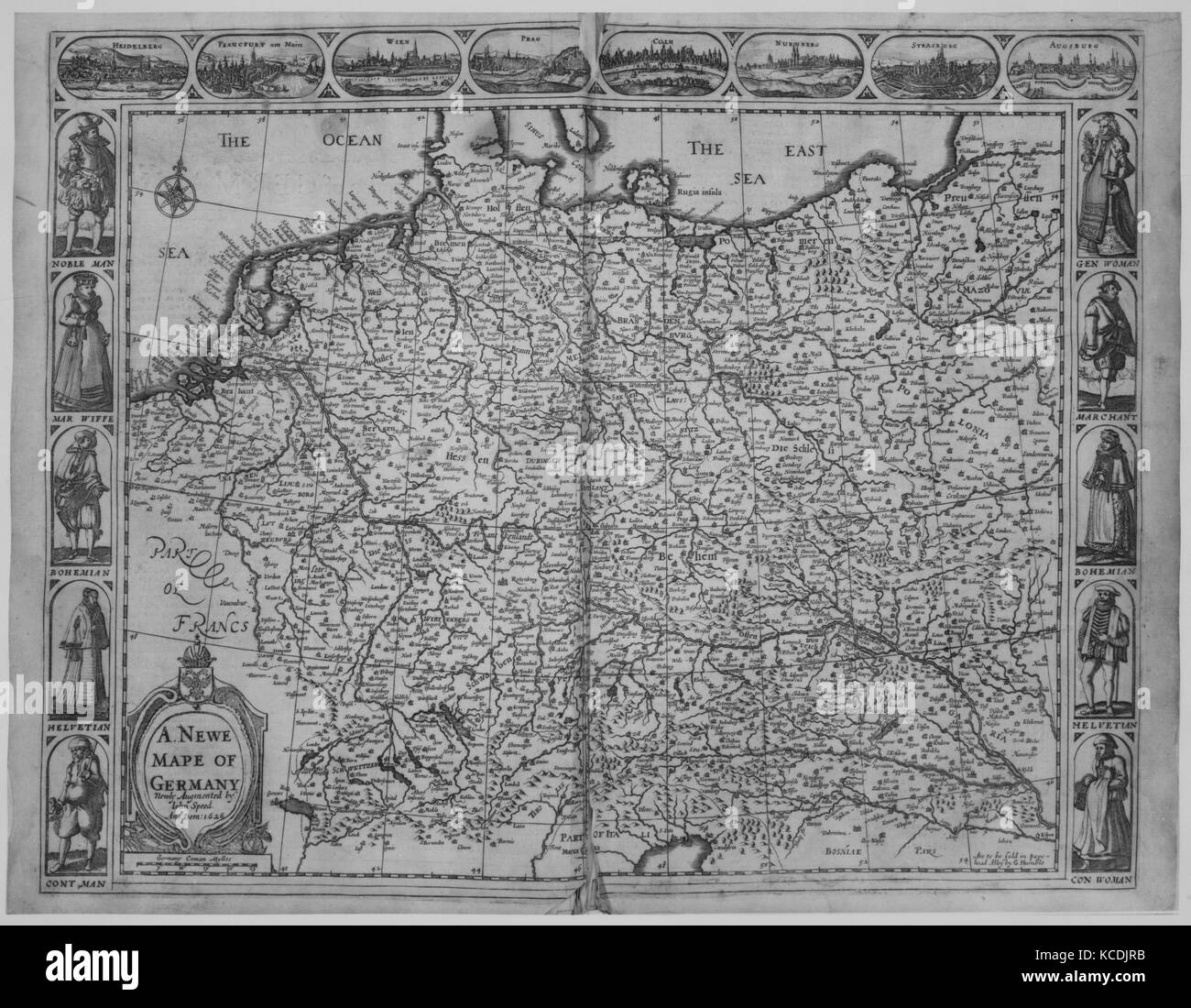 Ein Prospekt der Berühmtesten Teile der Welt: Viz. Asien, Affrica, Europa, Amerika, ... Grecia, Römische Reich, Germanie Stockfoto
