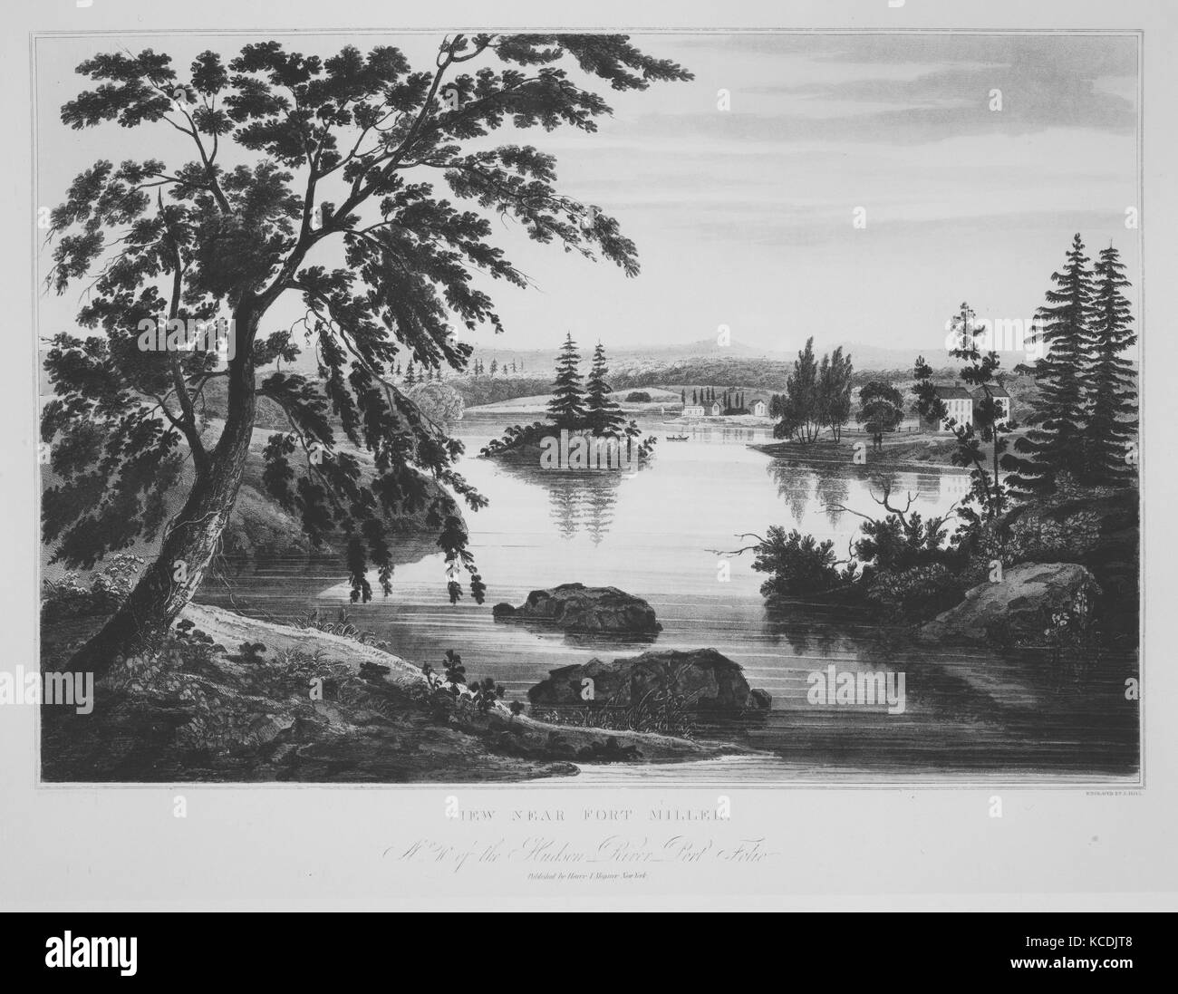 Anzeigen in der Nähe von Fort Miller (Nr. 10 (später geändert zu Nr. 9) auf den Hudson River Portfolio), nach William Guy Wall, 1822 Stockfoto