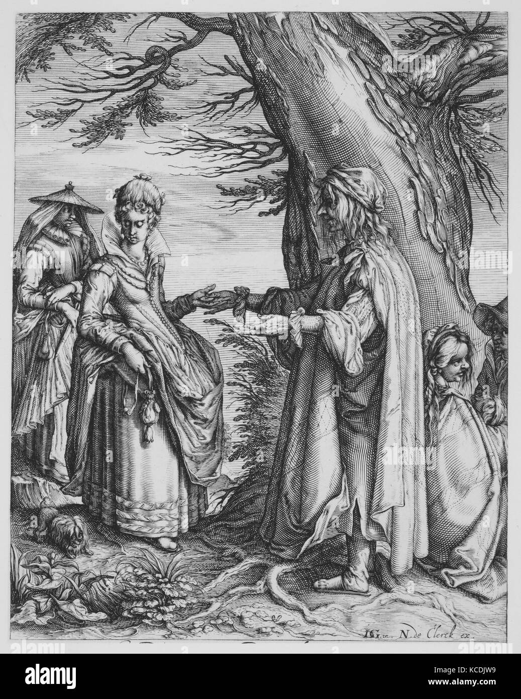 Die Wahrsagerin und die Dame, nach Jacques de Gheyn II. Stockfoto