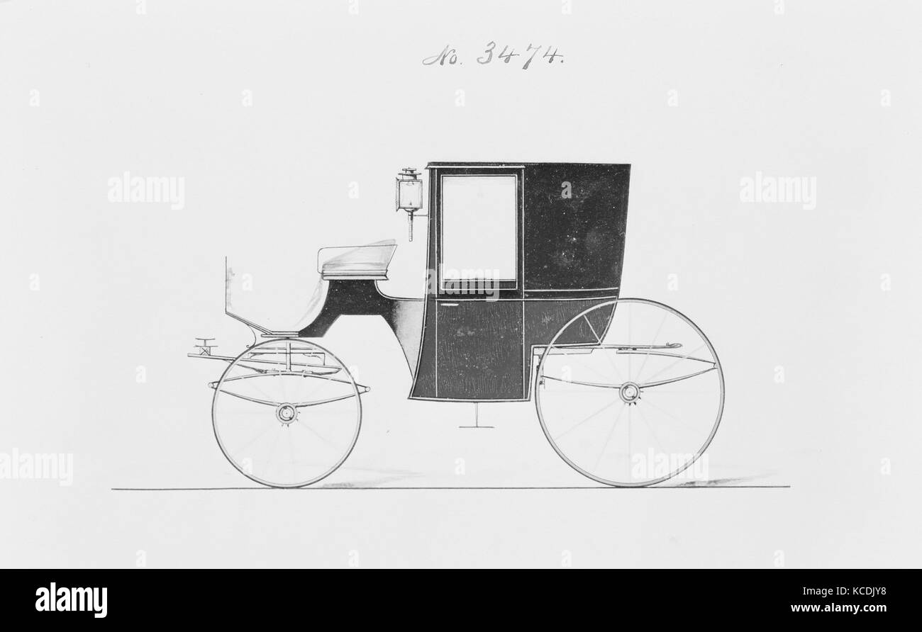 Design für Brougham, nein. 3474, 1878, Feder und schwarzer Tusche, Aquarell und Gouache mit Gummi arabicum, Blatt: 6 1/16 x 9 1/8 in. (15.4 Stockfoto