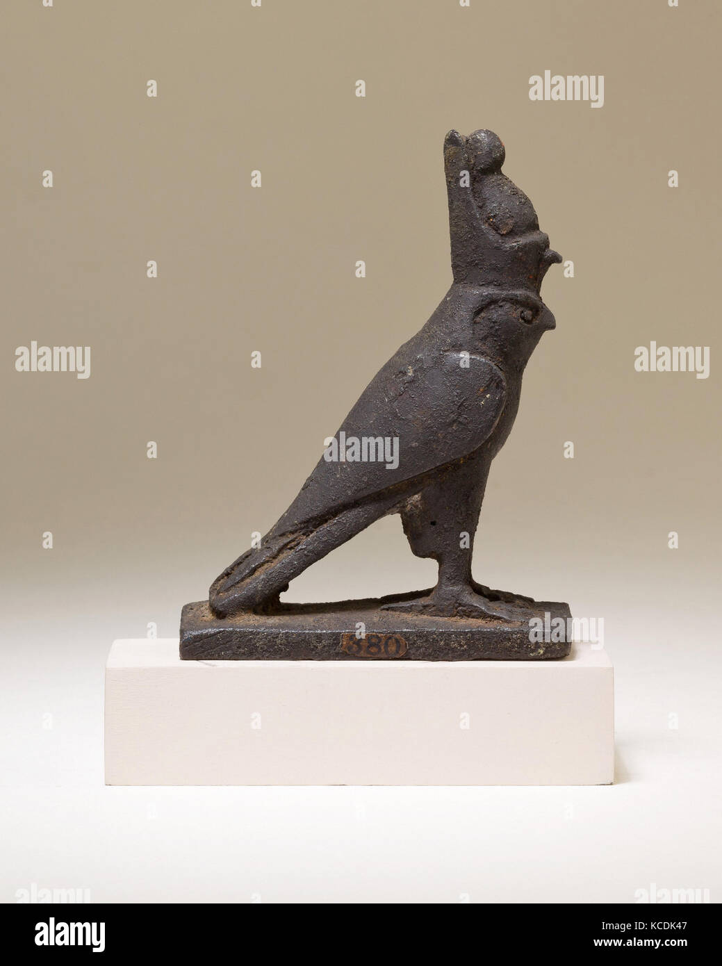 Horus-falke Abbildung, späte Periode oder Ptolemäerzeit, 664 - 30 v. Chr., aus Ägypten, nördlichen Oberägypten, Abydos, Ägypten Exploration Stockfoto