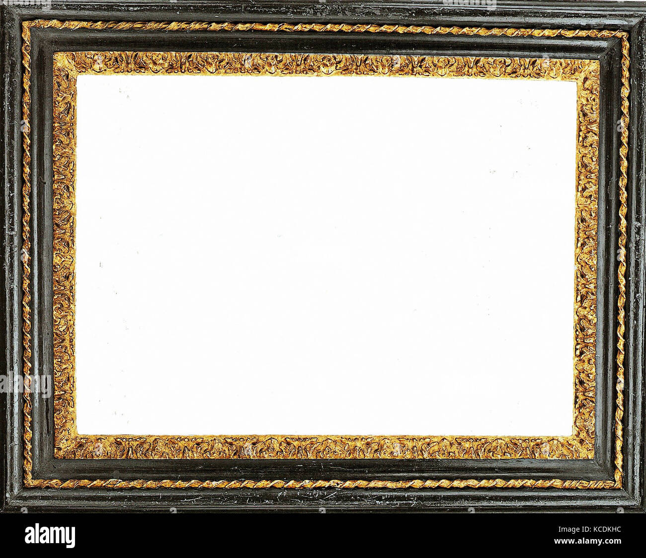 Salvator Rosa Rahmen, Ende des 17. Jahrhunderts, Italienisch, Neapel, Pappel halb überlappt zurück Rahmen mit Ebonisiertes Birnbaum obere Formteile Stockfoto